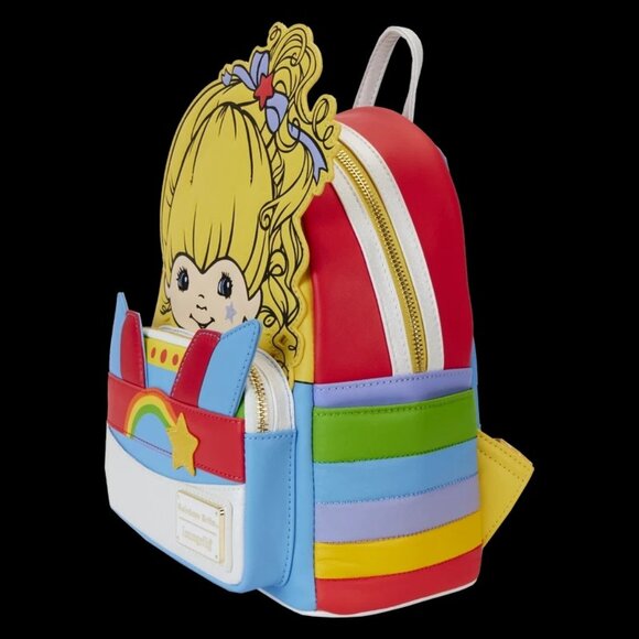 NWT Loungefly Rainbow Brite Mini Backpack Faux Leather Colorful Straps - Picture 2 of 6
